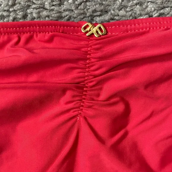 Pilyq Coral Red Bikini Set/PilyQ Rouge Braided Zen Bikini - Picture 5 of 10